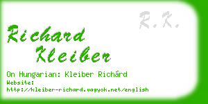richard kleiber business card